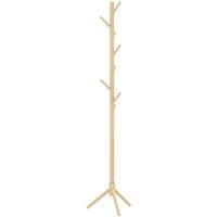 HOMCOM Eight-Hook Wooden Coat Rack - Natural