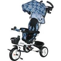 HOMCOM Metal Frame 4 in 1 Baby Push Tricycle with Parent Handle for 1-5 Years Old, Light Blue