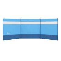Outsunny Camping Windbreaks with Clear Windows and Carry Bag, 440 x 140cm, Blue