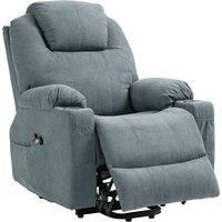 HOMCOM Lift Chair, Quick Assembly, Riser and Recliner Chair with Vibration Massage, Heat, Cup Holders, Charcoal Grey
