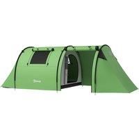 Outsunny 3000mm Waterproof Camping Tent, 3-4 Man Family Tent with Bedroom and Living Room, Portable with Bag, Dark Green