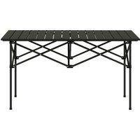 Outsunny Portable Camping Table, Lightweight Folding Aluminium Picnic Table with Roll Up Top, Carry Bag for Picnic, Hiking, Cooking