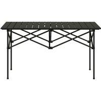 Outsunny Portable Camping Table, Lightweight Folding Aluminium Picnic Table with Roll Up Top, Carry Bag for Picnic, Hiking, Cooking