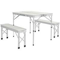 Outsunny Camping Picnic Table and 2 Benches Folding Aluminium Garden Table Set