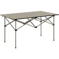Outsunny Portable Folding Camping Table W Roll Up Aluminium Top Carry Bag Khaki