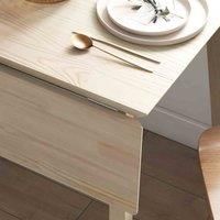 HOMCOM Folding Dining Table, Extendable Kitchen Table for Small Space, Wooden Drop Leaf Table for 2-4 People, Natural Wood Effect