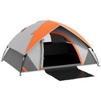 Outsunny 4-5 Man Camping Tent w/ Sewn-in Groundsheet, 3000mm Waterproof, Orange