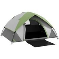 Outsunny 4-5 Man Camping Tent w/ Sewn-in Groundsheet, 3000mm Waterproof, Green