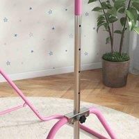 HOMCOM Kids Gymnastic Bar w/ Adjustable Height, Foldable Training Bar - Pink