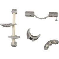 PawHut 4-Piece Cat Wall Furniture, Grey