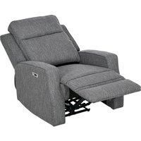 HOMCOM Electric Recliner Armchair, Recliner Chair with Adjustable Leg Rest, USB Port, Charcoal Grey
