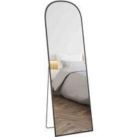 Homcom Full Length Mirror With Aluminium Alloy Frame Hanging Or Leaning Black