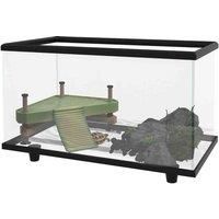 PawHut Turtle Tank 28L Glass Turtle Aquarium w/ Easy-Drain
