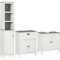 Bathroom Furniture Set with Adjustable Shelves, Antique White