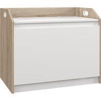 HOMCOM Storage Ottoman, Modern Storage Box with Lift Top and Hidden Space for Entryway, Living Room, Play Room, White