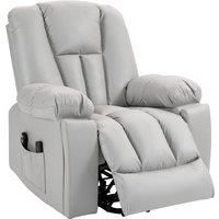 HOMCOM Lift Chair, Quick Assembly, Riser and Recliner Chair with Vibration Massage, Heat, Light Grey