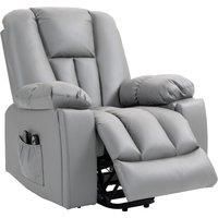 HOMCOM Lift Chair, Quick Assembly, Riser and Recliner Chair with Vibration Massage, Heat, Charcoal Grey