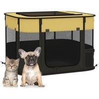 PawHut Foldable Dog Pen with Storage Bag for Indoor/Outdoor Use, Yellow