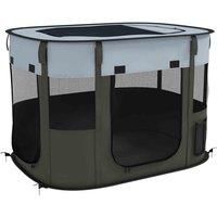PawHut Dog Pen, Pet Playpen, Portable Foldable Dog Cat Playpen Soft Pet Cage with Storage Bag for Puppies, Rabbits, Kittens, Guinea Pigs, 84 x 64 x 53cm - Grey