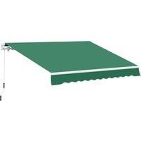 Outsunny Garden Patio Manual Retractable Awning Canopy Sun Shade Shelter 4m x 3m-Green