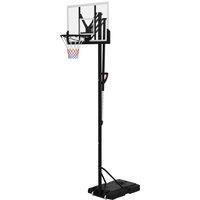 SPORTNOW 6 Level Height Adjustable Freestanding Basketball Hoop and Stand with Wheels, 2.35M-3.05M