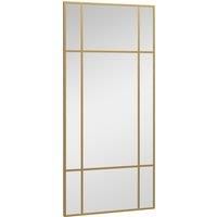 HOMCOM Rectangle Wall Mirror, 110 x 50cm Window Style Vanity Mirror with Metal Frame, Decorative Hanging Mirror for Living Room, Bedroom Aosom UK