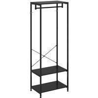 Homcom Coat Rack 2-in-1 Clothes Stand With Shoe Storage Black