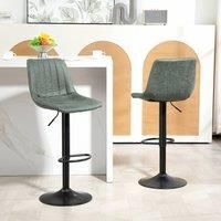 Homcom Set Of 2 Microfibre Retro Tub Bar Stools - Green