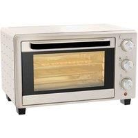 HOMCOM Mini Oven, 21L Countertop Electric Grill, Toaster Oven with Adjustable Temperature, Timer, Baking Tray and Wire Rack, 1400W, Cream
