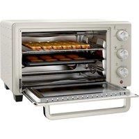 HOMCOM Mini Oven, 21L Countertop Electric Grill, Toaster Oven with Adjustable Temperature, Timer, Baking Tray and Wire Rack, 1400W, Cream