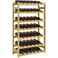 HOMCOM 42-Bottle Wooden Wine Rack - Natural Finish, none