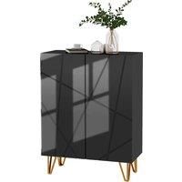 HOMCOM Narrow Shoe Storage Cabinet with Soft-Close Hinges and Adjustable Shelves for 15-20 Pairs of Shoes, Black