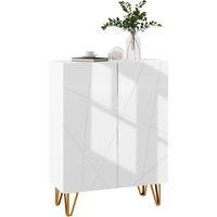 HOMCOM Narrow Shoe Storage Cabinet with Soft-Close Hinges and Adjustable Shelves for 15-20 Pairs of Shoes, White Aosom UK