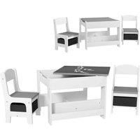Homcom 3Pcs Kids Table And Chair Set For Nursery Playroom Classroom Grey
