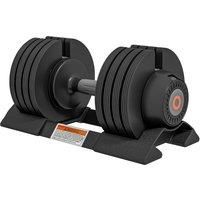 SPORTNOW Adjustable Dumbbells Set, 4-in-1 Weights Set with Storage Tray and Non-Slip Handle, 7KG 13KG 18KG 24KG