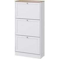 HOMCOM Shoe Cabinet with 3 Flip Drawers, Narrow Shoe Storage Cabinet for 18 Pairs, Freestanding Slim Shoe Rack for Entryway, Hallway, White Aosom UK