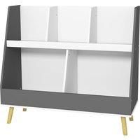 HOMCOM Kids Storage Shelf with 5 Compartments, Grey
