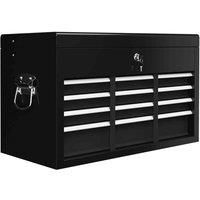 HOMCOM Lockable Metal Tool Chest w/ 6 Drawer - Black