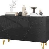 HOMCOM Modern Luxe High Gloss Sideboard, with Hairpin Legs - White