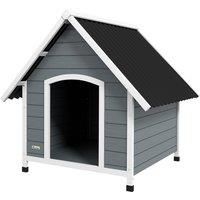 PawHut Outdoor Dog Kennel Wooden Dog House w/ Removable Floor, Anti-Corrosion Wood, for Large Dogs, 110W x 98D x 106.5Hcm