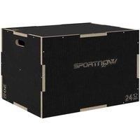 SPORTNOW 3-in-1 Wooden Plyo Box, Anti-Slip Plyometric Jump Platform, Step up Exercise Box with Handle Openings for Home Gym Workout Training, 51/61/76cm