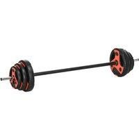 Sportnow 20Kg Adjustable Barbell Weights Set For Home Gym Strength Training