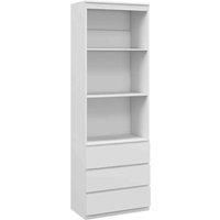 HOMCOM 180cm Tall Bookcase with Storage, Free Standing Bookshelf with 3 Shelves and 3 Drawers, Display Cabinet for Living Room, Home Office, Bedroom, White