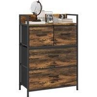 Homcom Bedroom Chest Of Drawers 4 Drawer W Shelf Brown