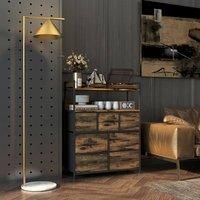 Homcom Bedroom Chest Of Drawers 7 Drawer W Shelves Brown