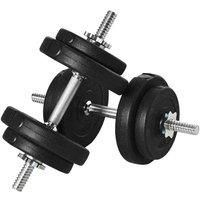 HOMCOM 20KG Adjustable Weights Dumbbells Set, Dumbbell Hand Weights for Home Office Gym Body Fitness Lifting Training, Black
