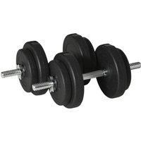 HOMCOM 20KG Adjustable Weights Dumbbells Set, Dumbbell Hand Weights for Home Office Gym Body Fitness Lifting Training, Black Aosom UK