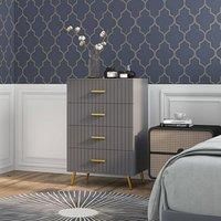 Homcom Bedroom Chest Of Drawers 4-drawer Dresser With Aluminium Legs