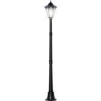 Outsunny 1.9M Garden Lamp Post Light, IP44 Outdoor LED Solar Powered Lantern Lamp with Aluminium Frame for Patio, Pathway and Walkway, Black