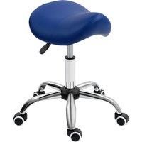 HOMCOM Saddle Stool, Height Adjustable Salon Chair for Massage Spa, Faux Leather, Brown Aosom UK